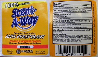 Hunter's Scent-A-Way Label.jpg Image of Hunter's Scent-A-Way Label - Hunters Scent A Way Label